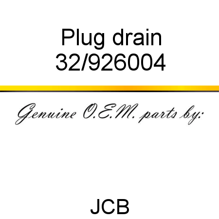 Plug, drain 32/926004