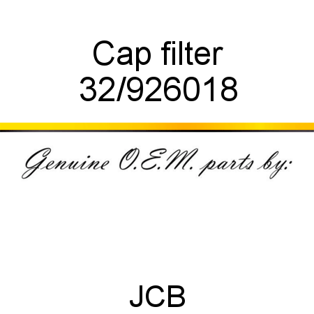Cap, filter 32/926018