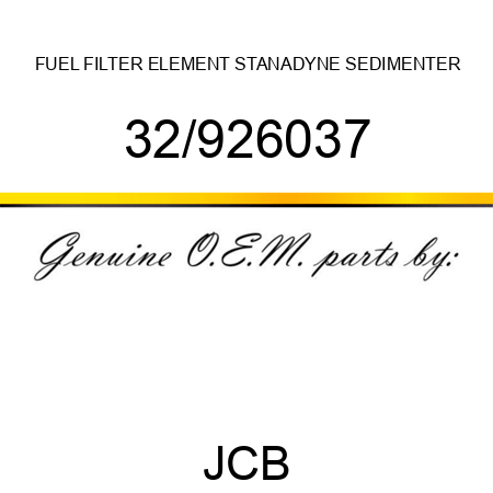 FUEL FILTER ELEMENT, STANADYNE SEDIMENTER 32/926037
