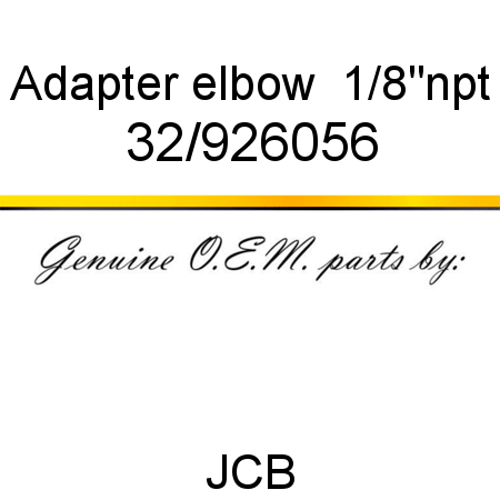 Adapter, elbow  1/8