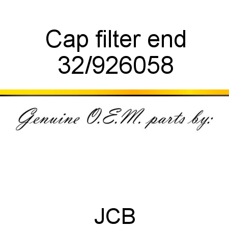 Cap, filter end 32/926058