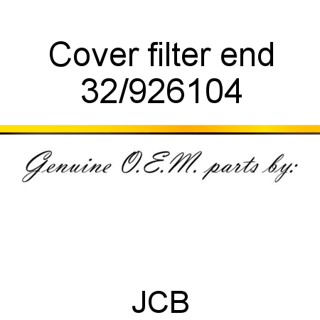 Cover, filter end 32/926104