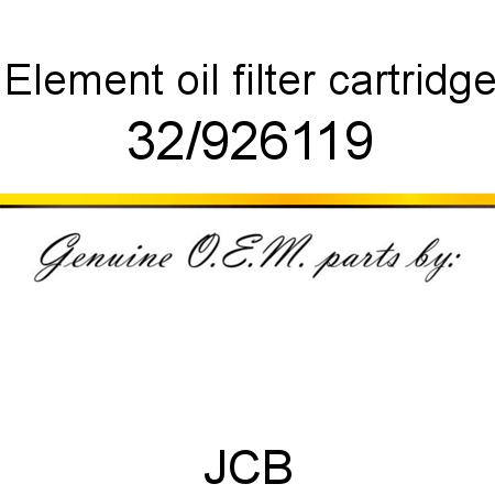 Element, oil filter, cartridge 32/926119