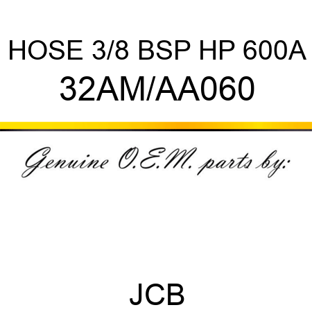 HOSE 3/8 BSP HP 600A 32AM/AA060
