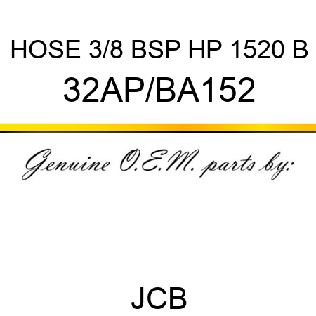 HOSE 3/8 BSP HP 1520 B 32AP/BA152
