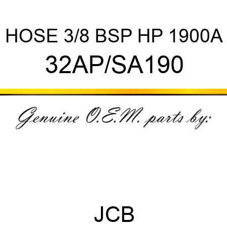 HOSE 3/8 BSP HP 1900A 32AP/SA190