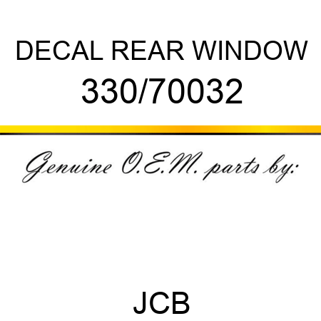 DECAL REAR WINDOW 330/70032