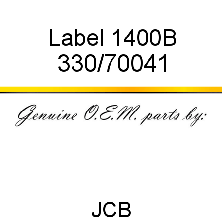 Label, 1400B 330/70041