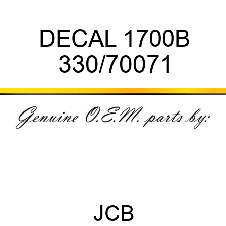 DECAL 1700B 330/70071