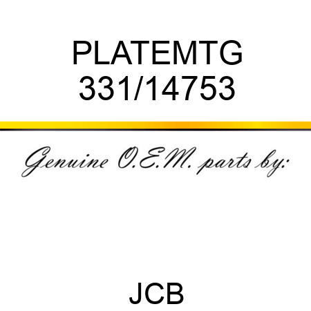 PLATE,MTG 331/14753