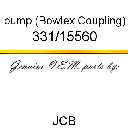 pump, (Bowlex Coupling) 331/15560