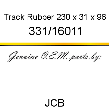 Track, Rubber, 230 x 31 x 96 331/16011