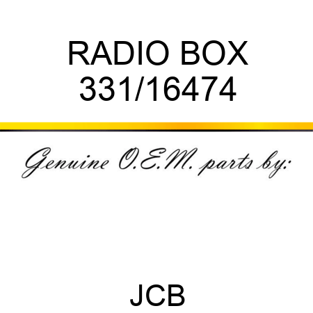 RADIO BOX 331/16474