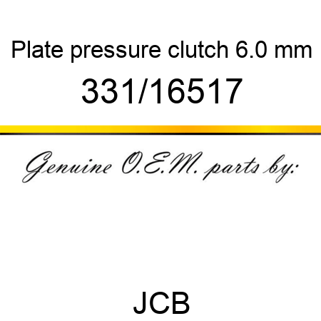 Plate, pressure, clutch, 6.0 mm 331/16517