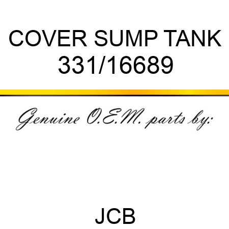 COVER SUMP TANK 331/16689