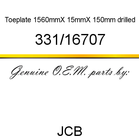 Toeplate, 1560mmX 15mmX 150mm, drilled 331/16707