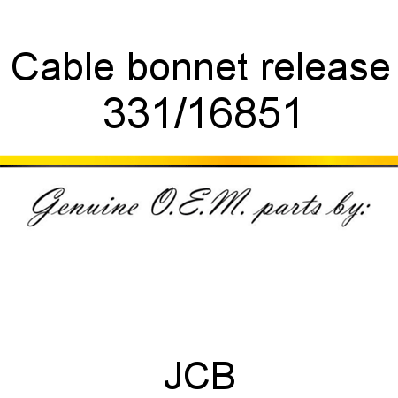 Cable, bonnet release 331/16851