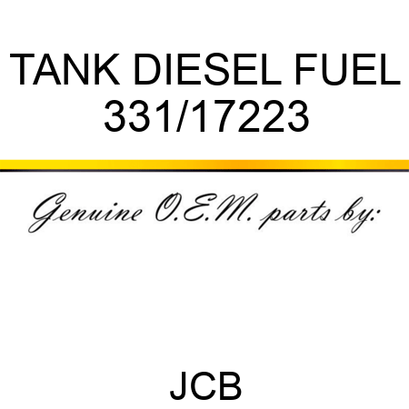 TANK DIESEL FUEL 331/17223