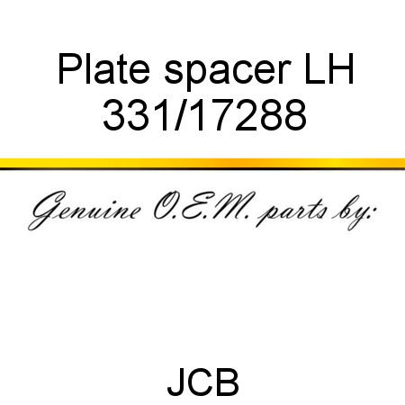 Plate, spacer, LH 331/17288