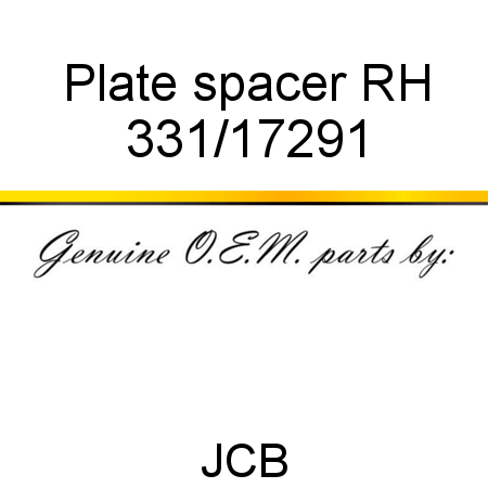 Plate, spacer, RH 331/17291