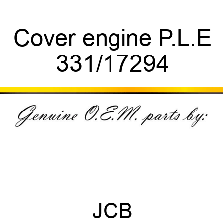 Cover engine P.L.E 331/17294