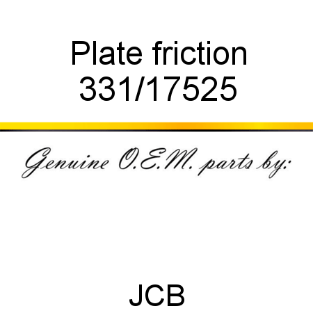 Plate, friction 331/17525