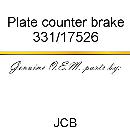 Plate, counter, brake 331/17526