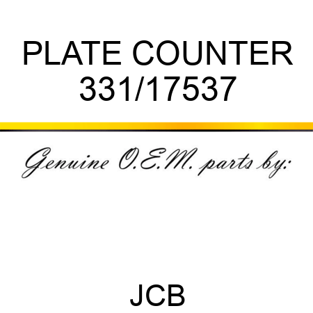 PLATE COUNTER 331/17537