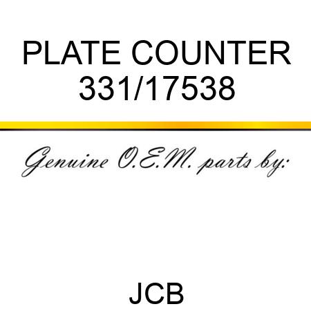 PLATE COUNTER 331/17538