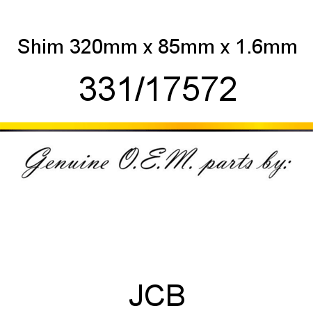 Shim, 320mm x 85mm x 1.6mm 331/17572