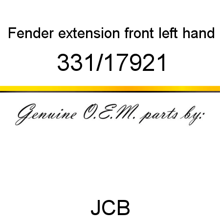 Fender, extension, front, left hand 331/17921