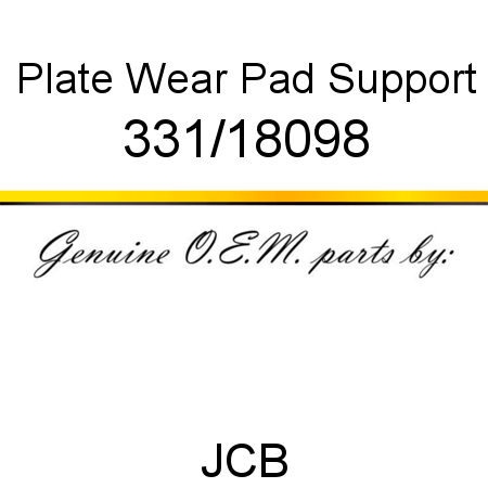 Plate, Wear Pad Support 331/18098