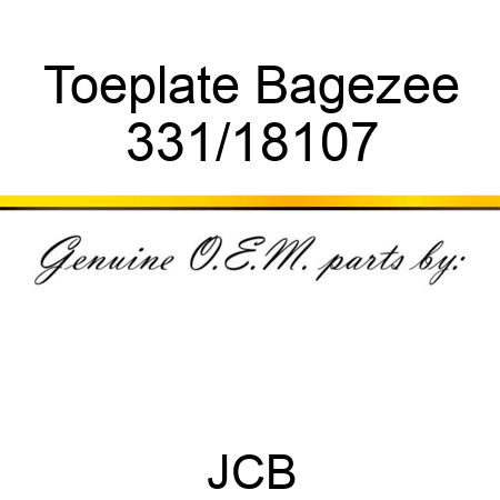 Toeplate Bagezee 331/18107