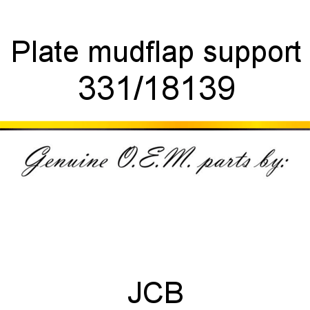Plate, mudflap support 331/18139