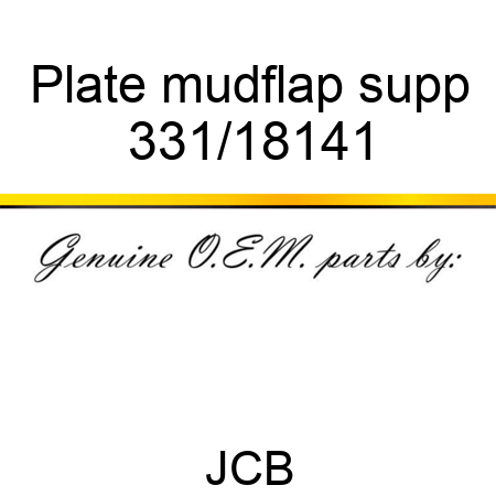 Plate mudflap supp 331/18141