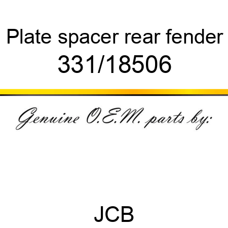 Plate, spacer, rear fender 331/18506