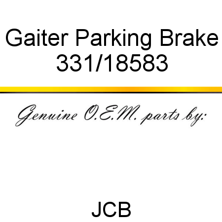 Gaiter, Parking Brake 331/18583