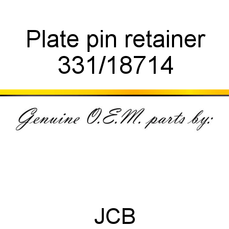 Plate, pin retainer 331/18714