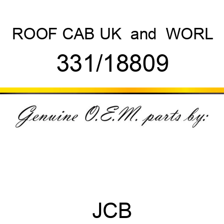 ROOF CAB UK & WORL 331/18809