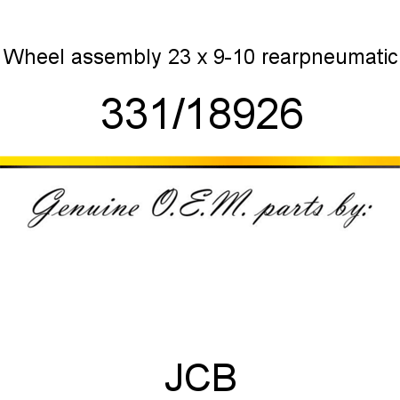 Wheel, assembly 23 x 9-10, rear,pneumatic 331/18926