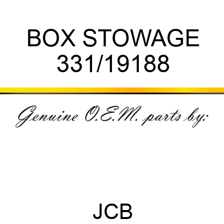 BOX STOWAGE 331/19188