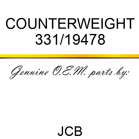 COUNTERWEIGHT 331/19478