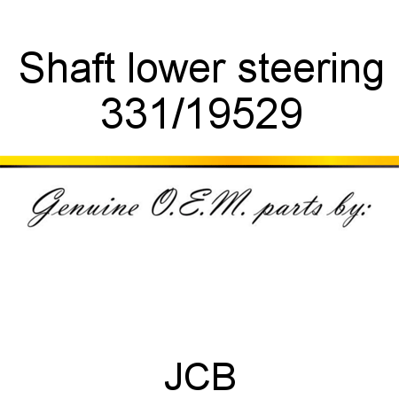 Shaft, lower steering 331/19529