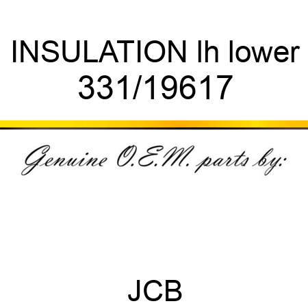 INSULATION lh lower 331/19617