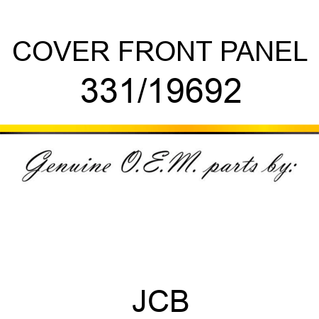 COVER FRONT PANEL 331/19692
