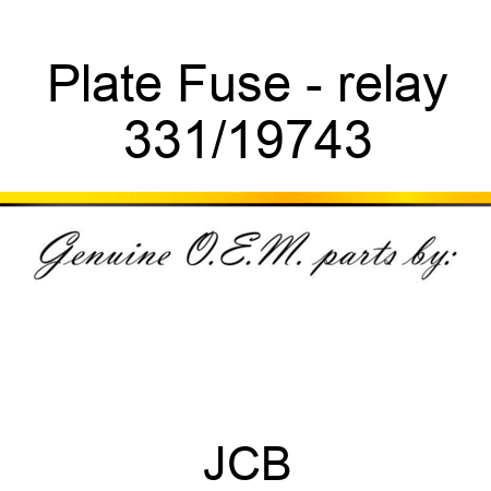 Plate Fuse - relay 331/19743