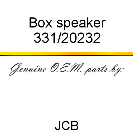 Box, speaker 331/20232