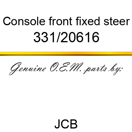 Console, front, fixed steer 331/20616