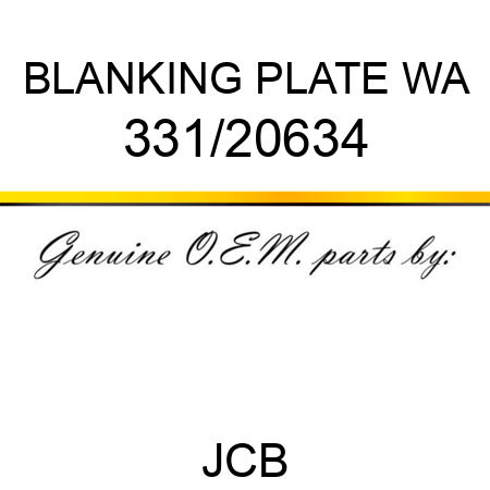 BLANKING PLATE WA 331/20634