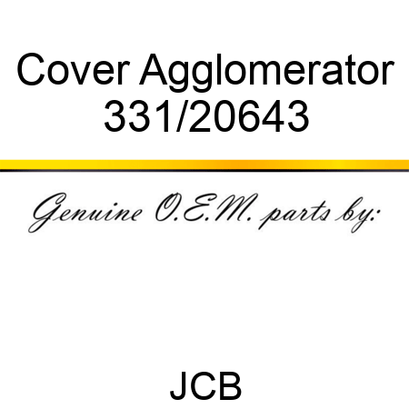 Cover Agglomerator 331/20643